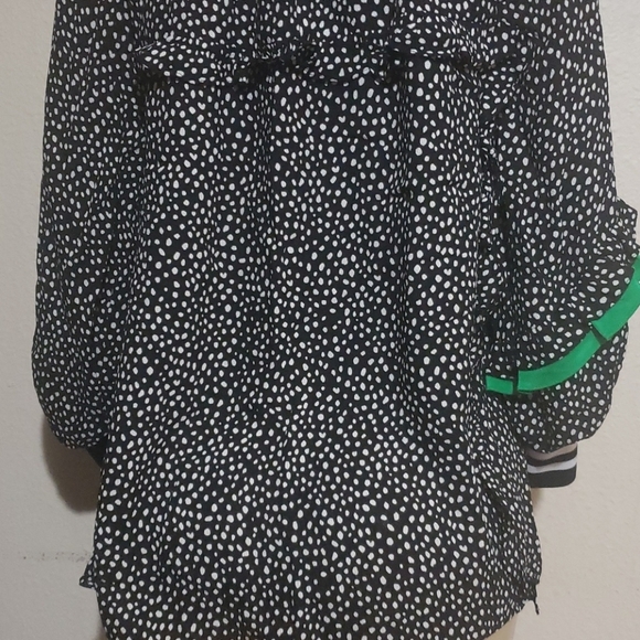 TIBI MARTINE RUFFLE POLKA DOT BLOUSE - Picture 8 of 11